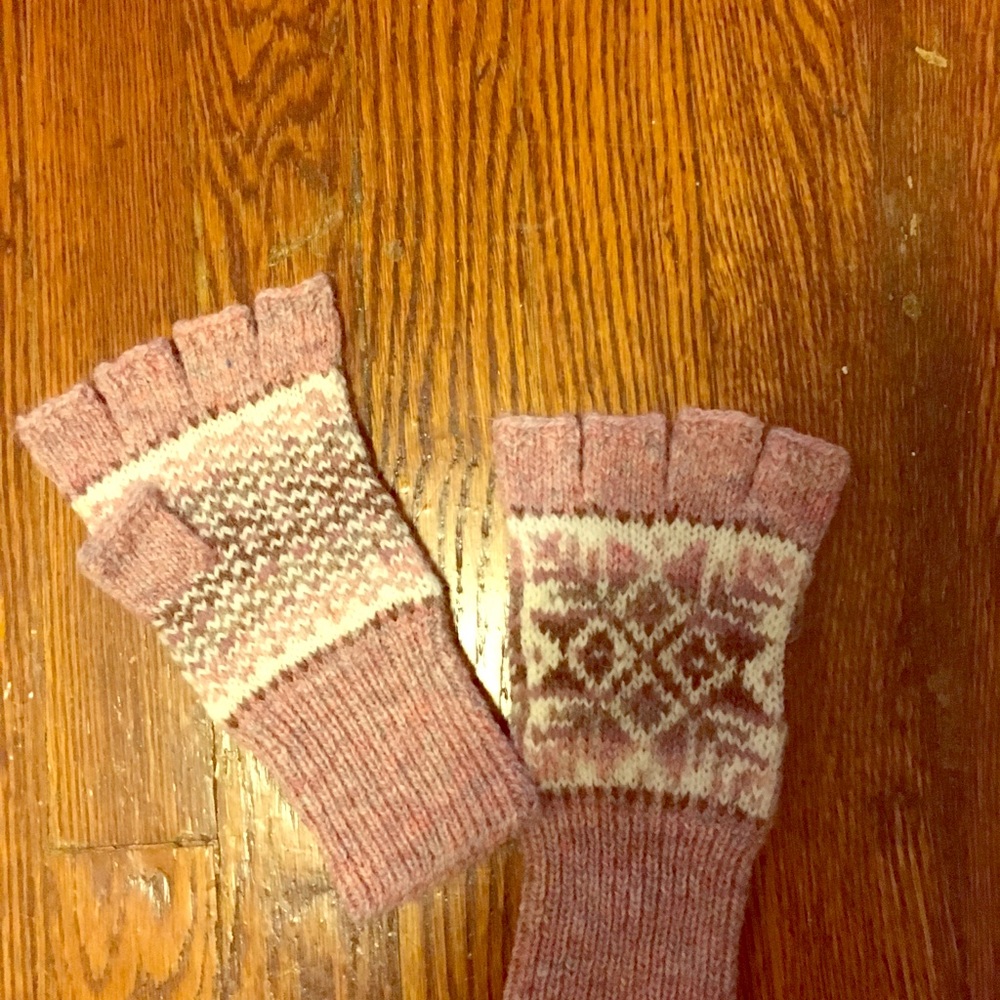 Handmade fingerless wool gloves; new never worn